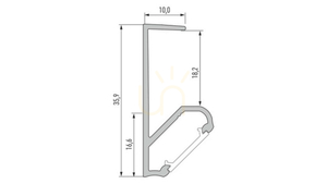 LUMINES LED-Profil Typ Q18 roh 1 m small 1