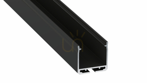 LUMINES DILEDA LED-Profil 2 m, schwarz lackiert, Aufbau und abgehängt, 27,4 × 26,1 mm, für zwei LED-Streifen small 0