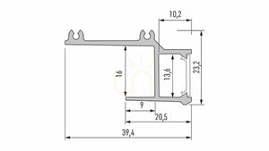 LED-Trockenbauprofil LUMINES APA16 silber eloxiert 2,02 m small 1