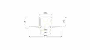 LED-Profil LUMINES Typ Gaudi roh 1 m small 1