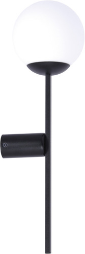 Prüfen Zuma Line ORBIT 5001 Wandleuchte, weiße Glaskugel an schwarzem Stab, E27 max. 40 W, 55 x 16 x 18 cm