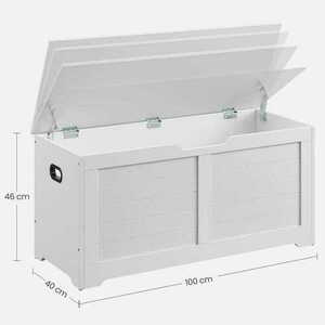 Schuhbank mit Stauraum VASAGLE LSB061T10, 100 × 40 × 46 cm, mattweiß small 2