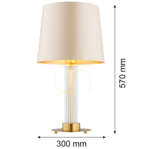 ARGON Hampton 8541 Tischleuchte – beiger Schirm, Glas und Messing small 4