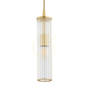 Pendelleuchte ARGON HAMPTON 8489 Messing gebürstet geriffeltes Glas 1×E14 LED max. 7 W small 4
