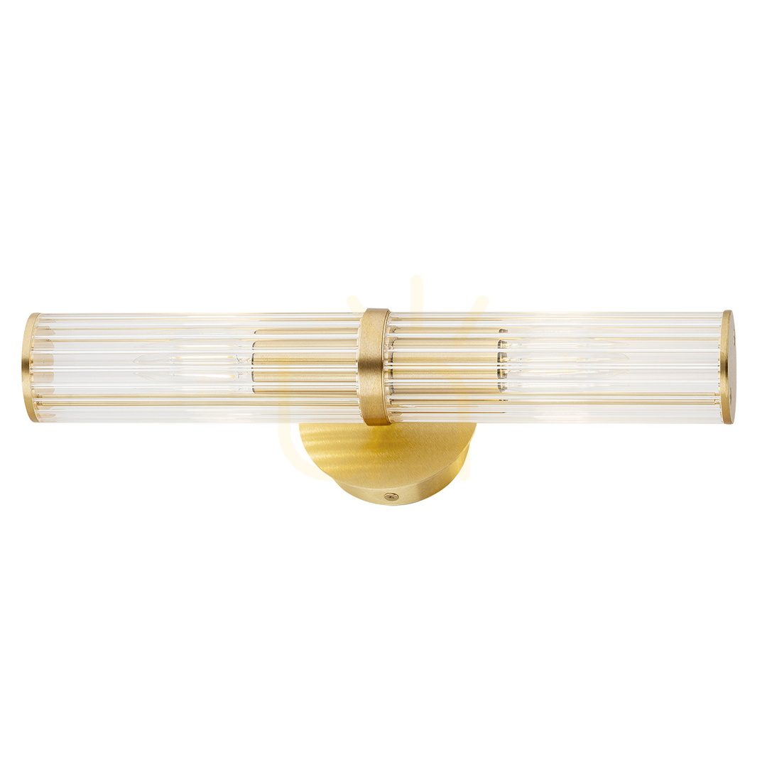Prüfen Wandleuchte Argon Hampton transparent Messing gebürstet E14 7203 Wandleuchte Argon Hampton transparent Messing gebürstet E14 7203