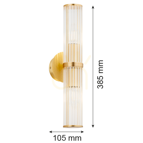 Vorschau Wandleuchte Argon Hampton transparent Messing gebürstet E14 7203 Wandleuchte Argon Hampton transparent Messing gebürstet E14 7203