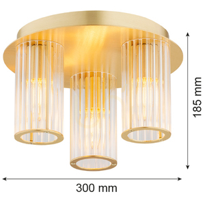 Plafon Argon Hampton transparent Messing 3x E14 6304 small 4