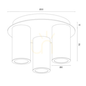 Plafon Argon Hampton transparent Messing 3x E14 6304 small 5