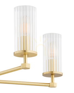 Kronleuchter Argon Hampton 2177 transparent Glas Messing E14 5-flammig small 5