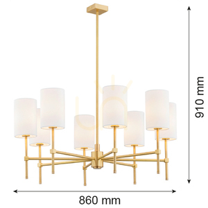 Kronleuchter ARGON Hampton 5066 transparent Messing gebürstet Glas E14 8-flammig small 7