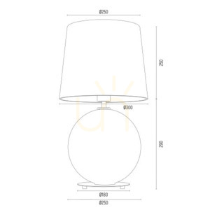 Tischlampe Argon HAMILTON Beige E27 Glas Messing 8530 small 6