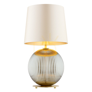 Tischlampe Argon HAMILTON Beige E27 Glas Messing 8530 small 0