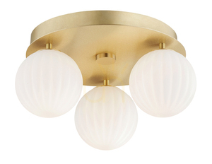 Plafond ARGON PALOMA 6305 Weiß Messing Glas E14 3-flammig small 0