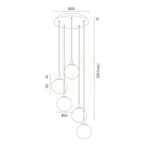 Pendelleuchte ARGON PALOMA 2183 Weiß Messing Glas 5-flammig E14 small 9