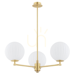 Kronleuchter ARGON Paloma 6307 weiß Messing Glas E14 3-flammig small 1