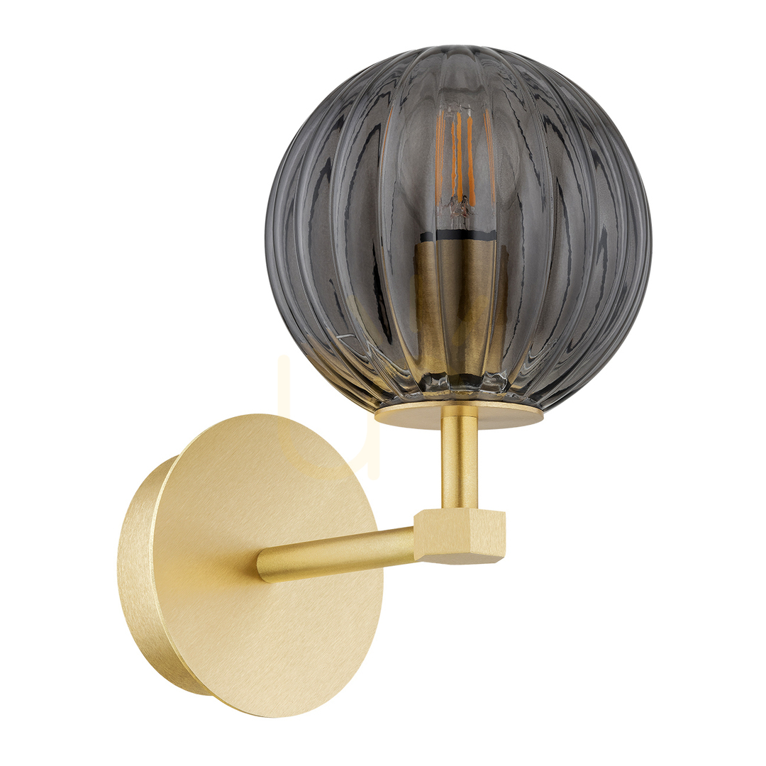 Anzeige Wandleuchte Argon Paloma 8508 Rauchglas Messing E14 IP20 Wandleuchte Argon Paloma 8508 Rauchglas Messing E14 IP20