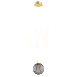 Pendelleuchte ARGON PALOMA Rauchglas Messing E14 8512 small 1