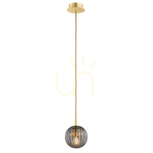 Pendelleuchte ARGON PALOMA Rauchglas Messing E14 8512 small 0
