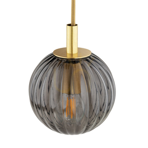 Pendelleuchte ARGON Paloma 5-flammig Rauchglas Messing 2185 small 3