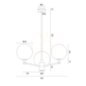 Kronleuchter ARGON PALOMA 6310 rauchfarben Messing Glas E14 3-flammig small 8