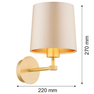 Wandleuchte ARGON PRINCETON beige Messing E27 8545 small 5
