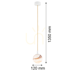 Pendelleuchte ARGON ALMIROS Weiß-Braun Marmor E14 8451 small 6
