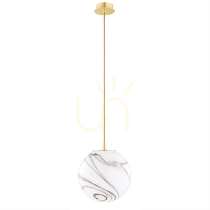 Pendelleuchte ARGON ALMIROS Weiß-Braun Marmor Messing S E27 8447 small 1