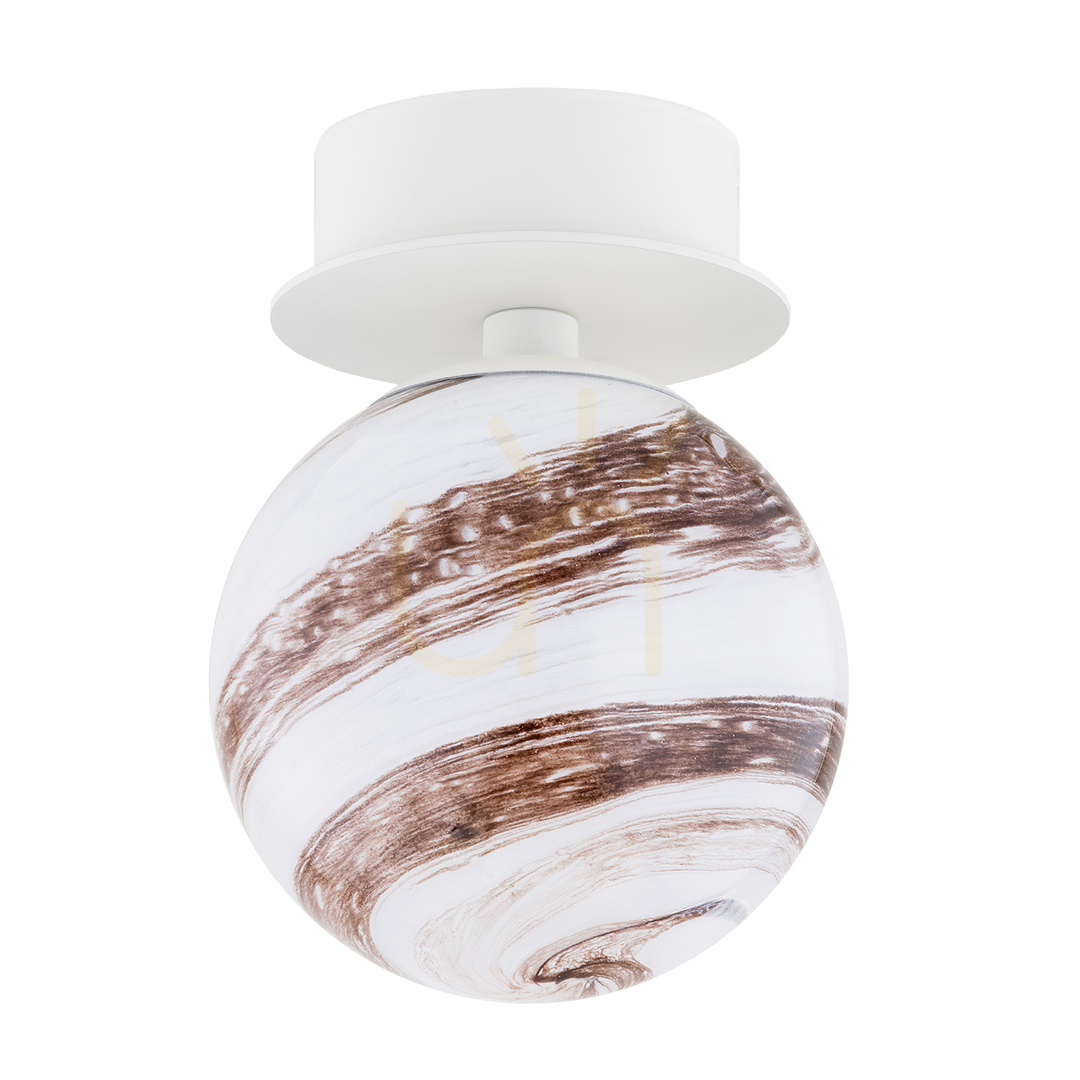 Aussicht Wandleuchte Argon FABIO Weiß-Braun Marmor E14 IP44 8454 Wandleuchte Argon FABIO Weiß-Braun Marmor E14 IP44 8454