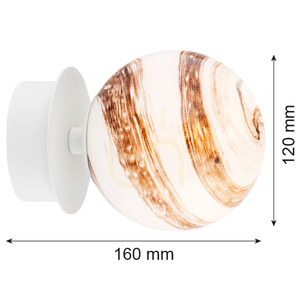 Wandleuchte Argon FABIO Weiß-Braun Marmor E14 IP44 8454 4 Wandleuchte Argon FABIO Weiß-Braun Marmor E14 IP44 8454 small 4