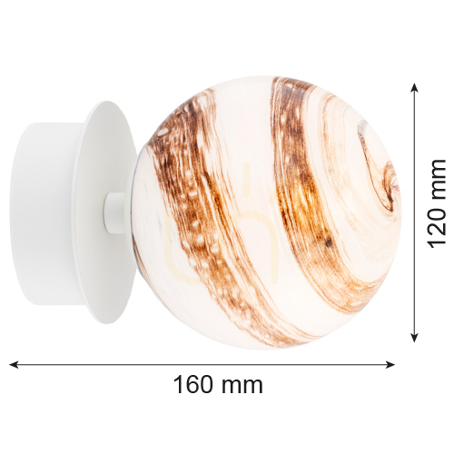 Zeige Wandleuchte Argon FABIO Weiß-Braun Marmor E14 IP44 8454 Wandleuchte Argon FABIO Weiß-Braun Marmor E14 IP44 8454