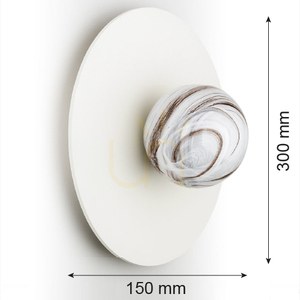 Wandleuchte ARGON PIAVA Weiß-Braun Marmor Glas E14 8445 small 7