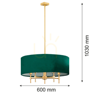 Kronleuchter ARGON ABBANO 5-flammig Messing Grün Velours E14 2146 small 2
