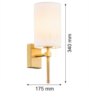 Wandleuchte ARGON ABRUZZO weiß Messing gebürstet E14 8034 small 4