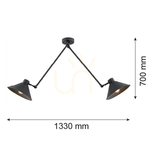 Pendelleuchte ARGON ALTEA 862 Schwarz strukturiert 2×E27 133 cm small 1