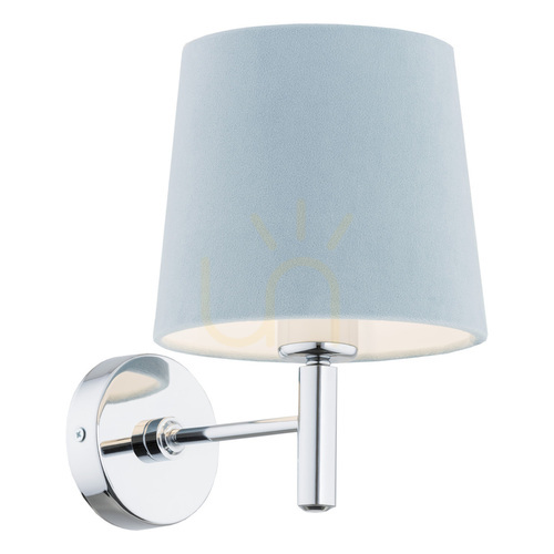 Prüfen Wandleuchte Argon Bolzano Chrom blau E27 3910