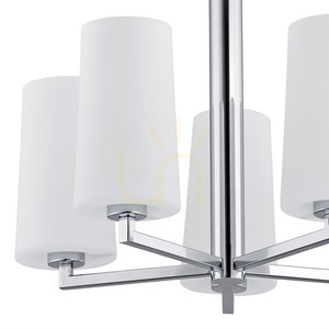 ARGON CAMELOT 2053 Kronleuchter, Chrom und weißes Opalglas, 5×E27 small 2