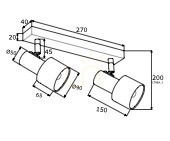 Plafond ARGON DORIA weiß Messing E27 2-flammig 927 small 3