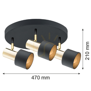 Plafond ARGON DORIA schwarz E27 6006 small 1