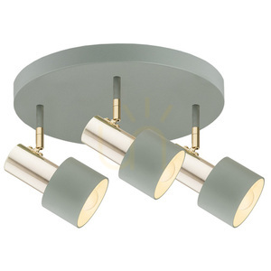ARGON Doria 6007 Deckenleuchte, Salbei Struktur mit Messing-Elementen, 3 x E27 small 0