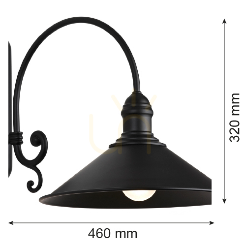 Aussicht Wandleuchte ARGON ERBA Schwarz E27 IP20 633 Wandleuchte ARGON ERBA Schwarz E27 IP20 633