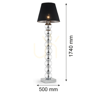 Stehleuchte ARGON Fudżi Schwarz Chrom Glas E27 3657 small 1