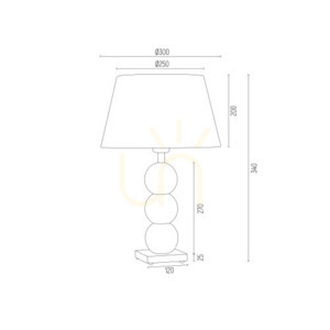 Tischlampe Argon Fudżi 4058 Weiß Glas E27 15W IP20 small 2