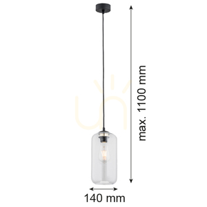 Pendelleuchte ARGON Kalimera Schwarz Glas E27 4039 small 1