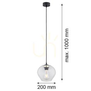 Pendelleuchte ARGON KALIMERA Schwarz Glas E27 4041 small 1