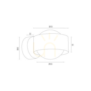 Wandleuchte Argon MASSIMO PLUS 8057 IP44 weiß G9 Glas 1-flammig small 2