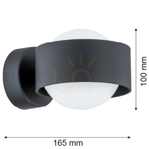Argon MASSIMO PLUS 8059 Wandleuchte, schwarz mit Opalglas, G9 small 1