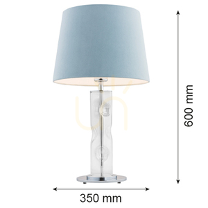 Tischleuchte ARGON NANCY chrom blau Glas E27 3844 small 3