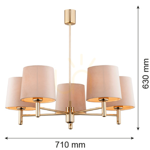 Kronleuchter Argon PONTE PLUS Beige Dunkelmessing 5xE27 2105 small 5