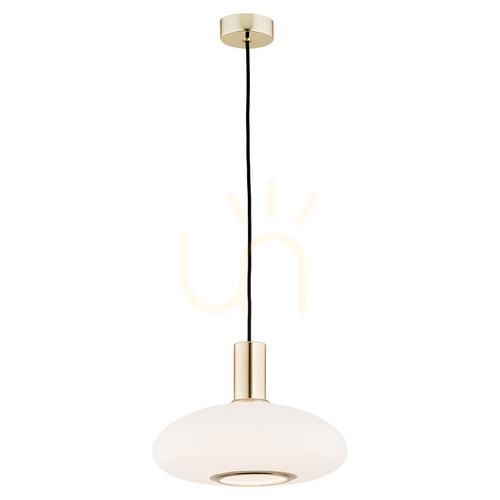 Prüfen Pendelleuchte ARGON SAGUNTO Weiß Opal Glas Messing E27 4358