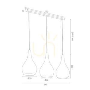 Pendelleuchte ARGON Santana 3-flammig Messing Transparent E27 1444 small 1